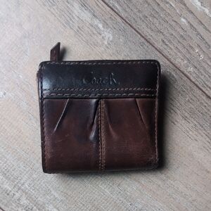 Coach Two-Tone Leather Card Holder